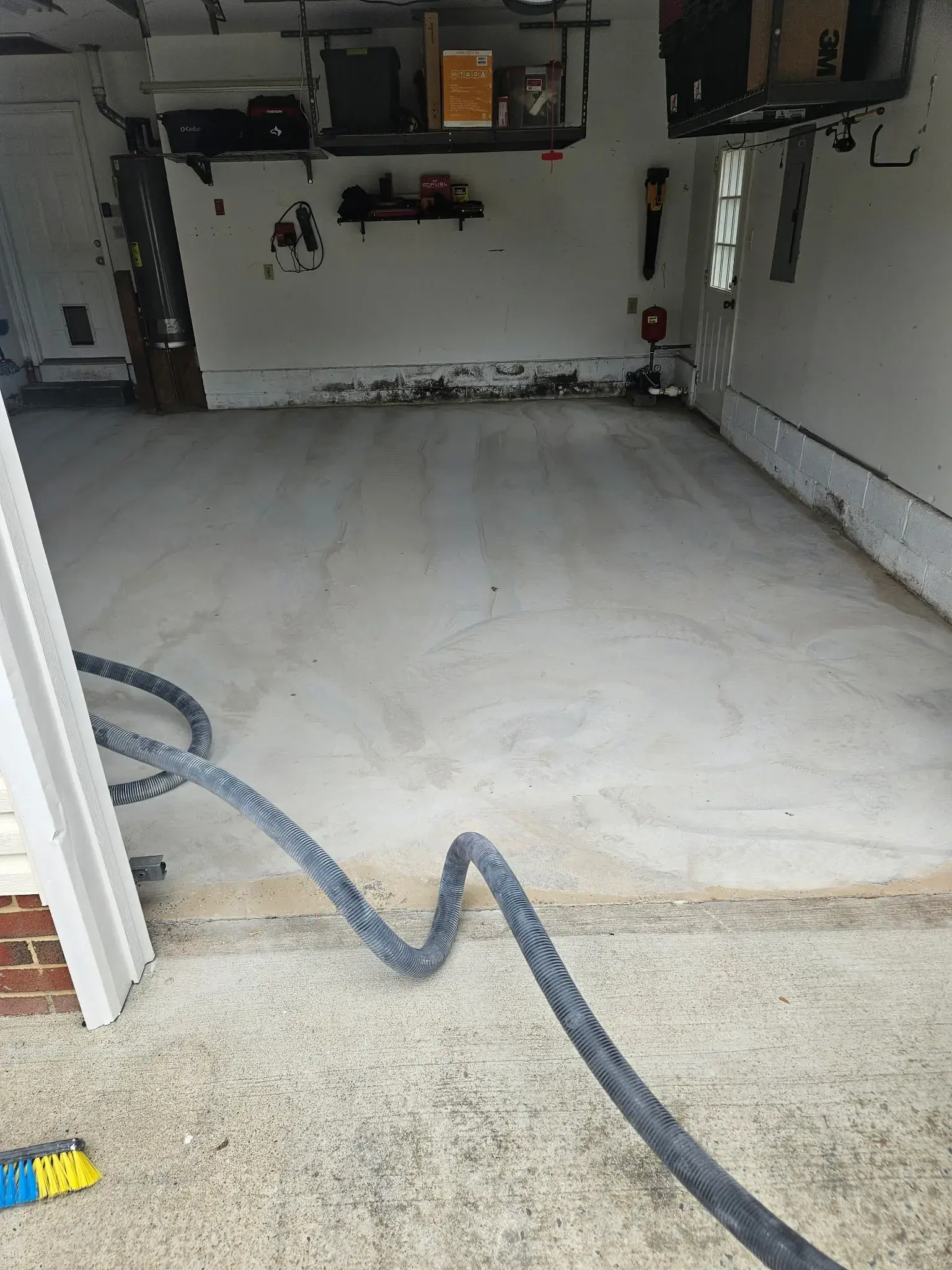 Bare concrete with oil stains